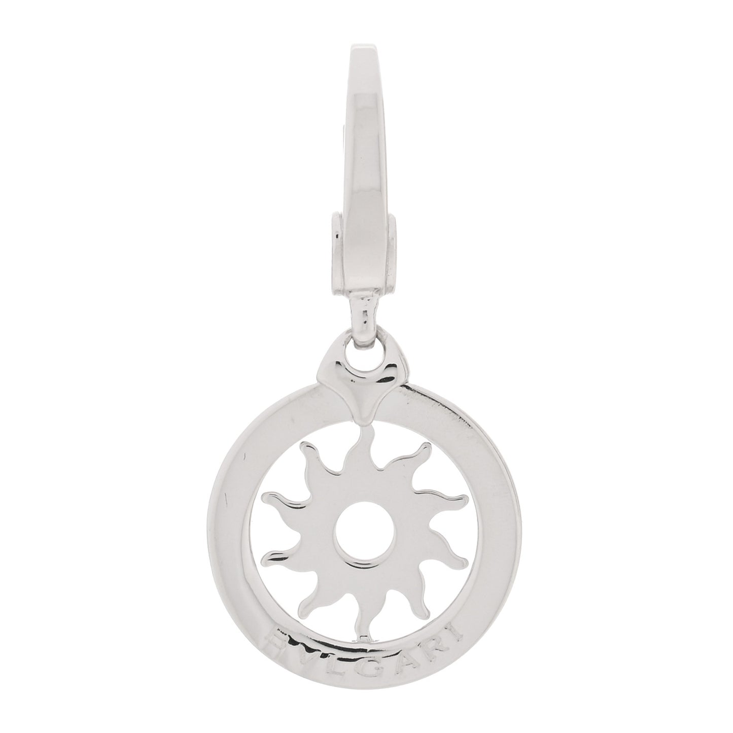 18K White Gold Tondo Sole Charm Pendant