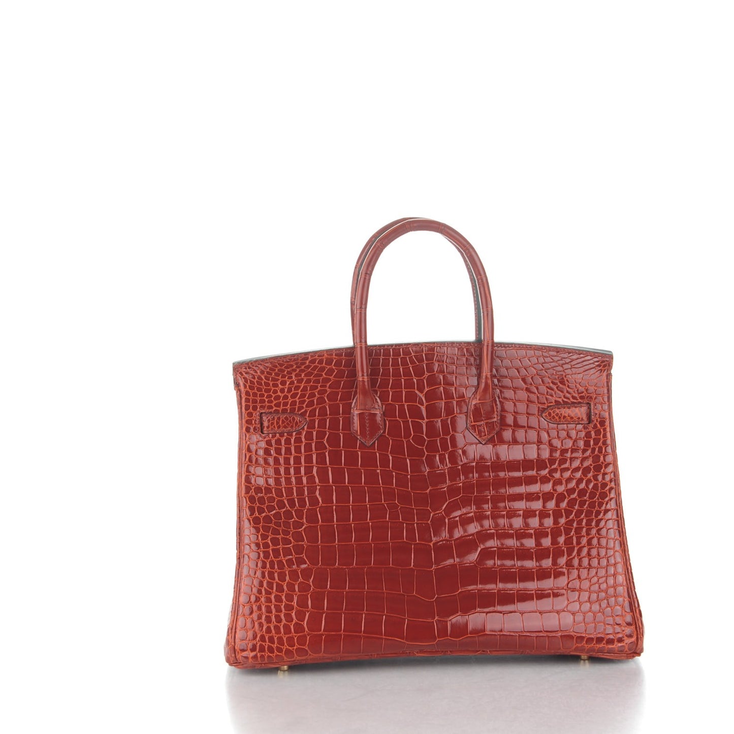 Shiny Porosus Crocodile Horseshoe Birkin 35 Rouge H Graphite