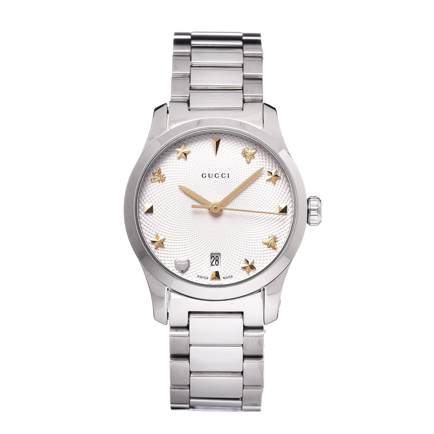 Gucci Stainless Steel 27mm G-Timeless Charm Quartz Watch 1 of 7