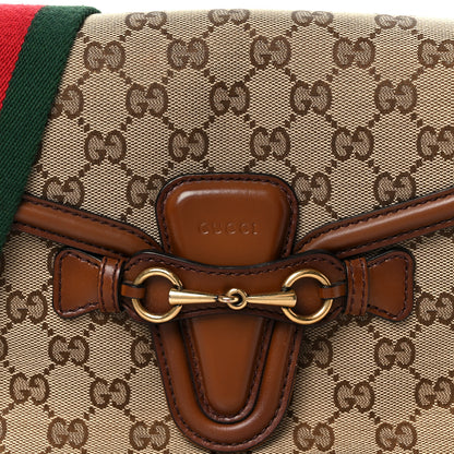 Gucci Monogram Medium Lady Web Shoulder Bag Beige Cuir 9 of 13