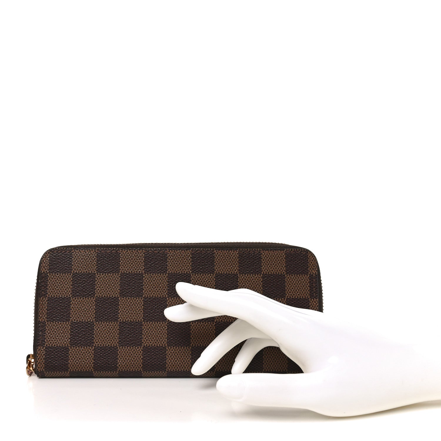 Louis Vuitton Damier Ebene Clemence Wallet Rose Ballerine 2 of 7