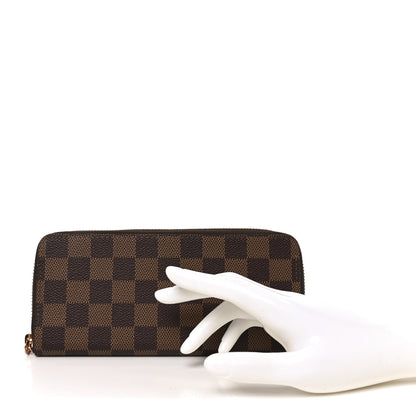 Louis Vuitton Damier Ebene Clemence Wallet Rose Ballerine 2 of 7