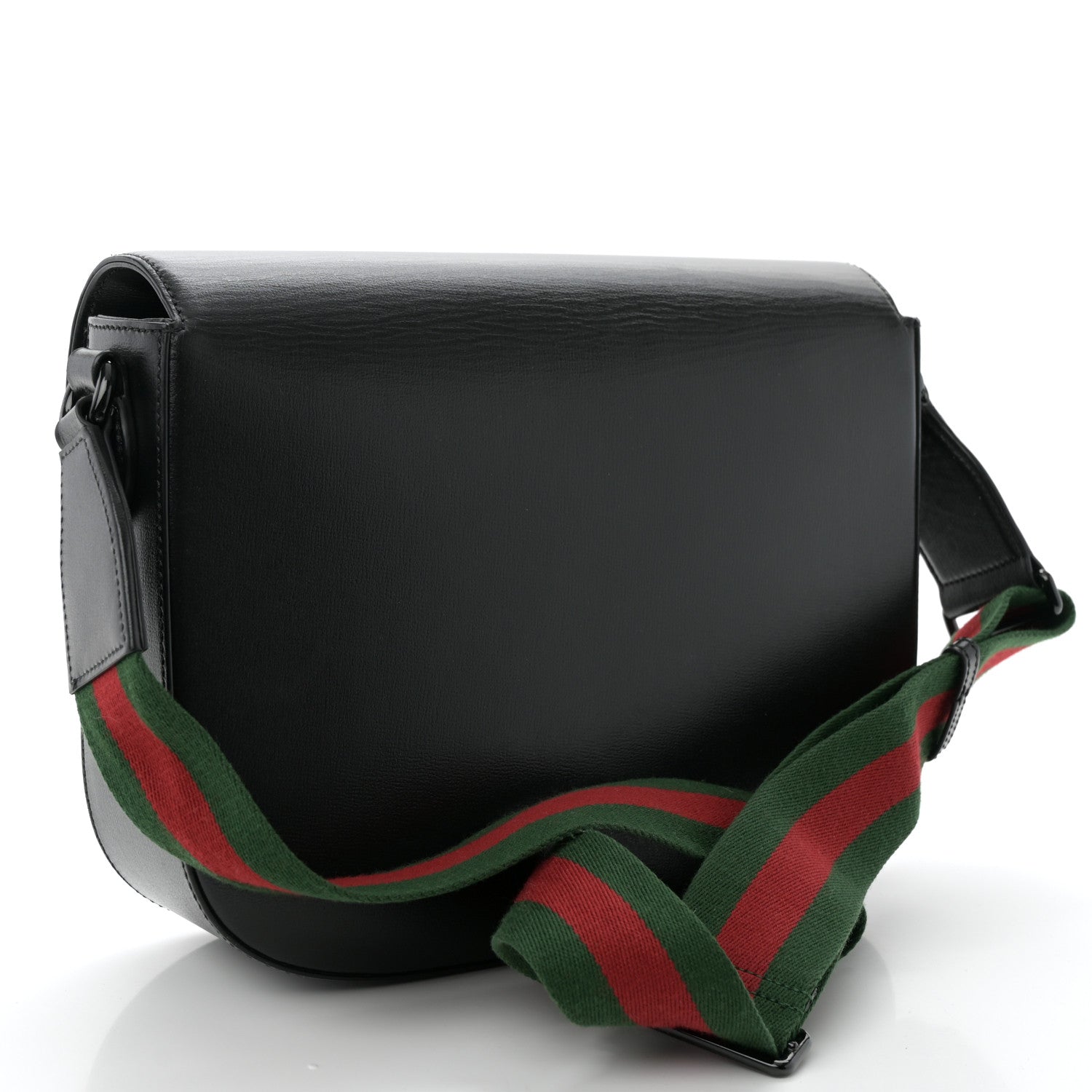 Gucci Azalea Calfskin Web Monochrome Horsebit 1955 Shoulder Bag Black 3 of 11