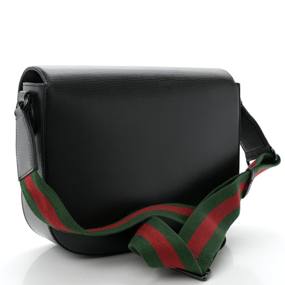 Gucci Azalea Calfskin Web Monochrome Horsebit 1955 Shoulder Bag Black 3 of 11