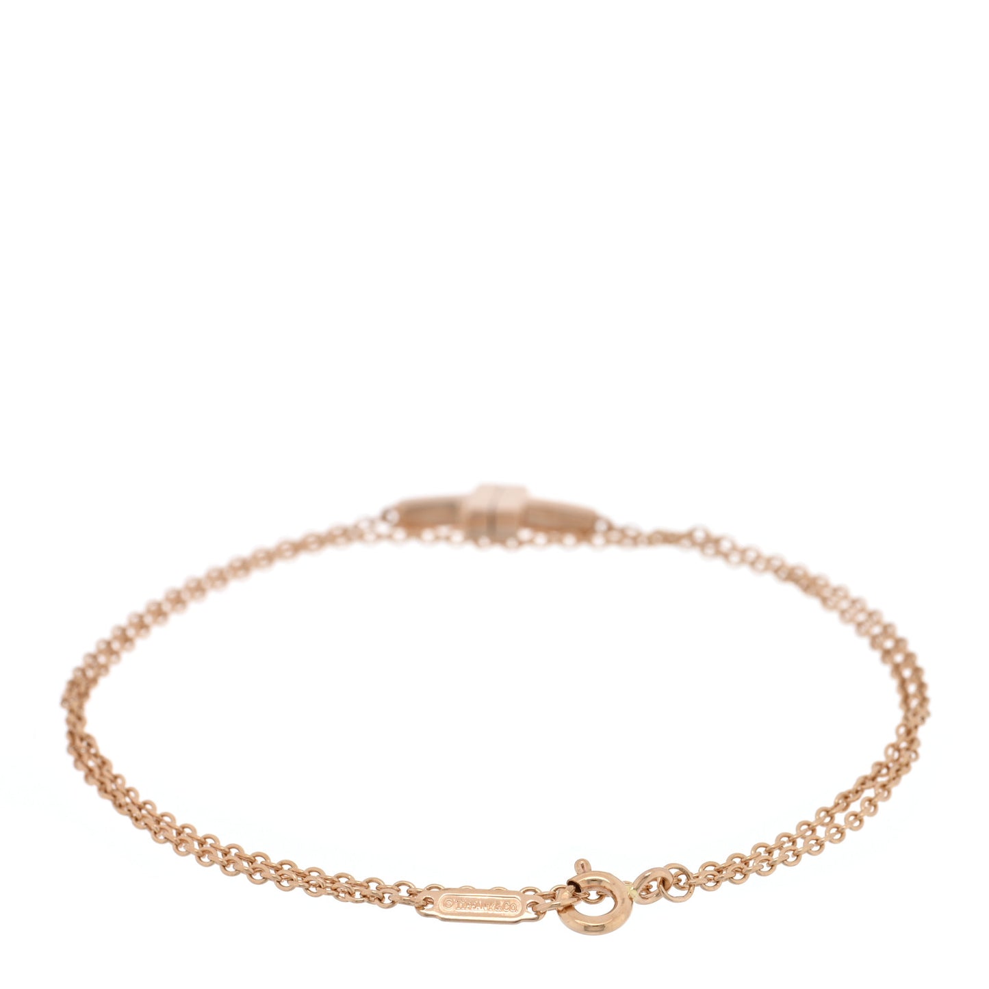 18K Rose Gold T Double Chain Bracelet