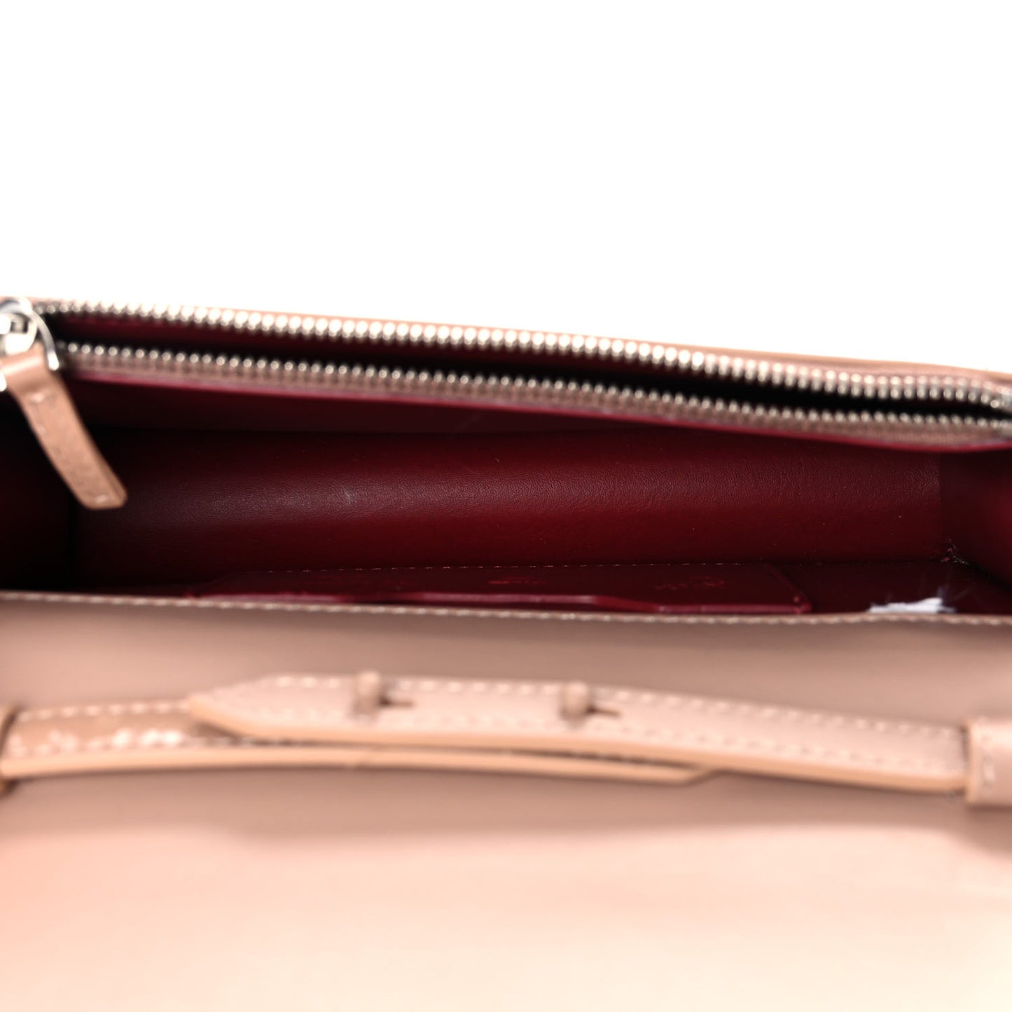 OFF WHITE Patent Jitney 0.5 Crossbody Bag Beige