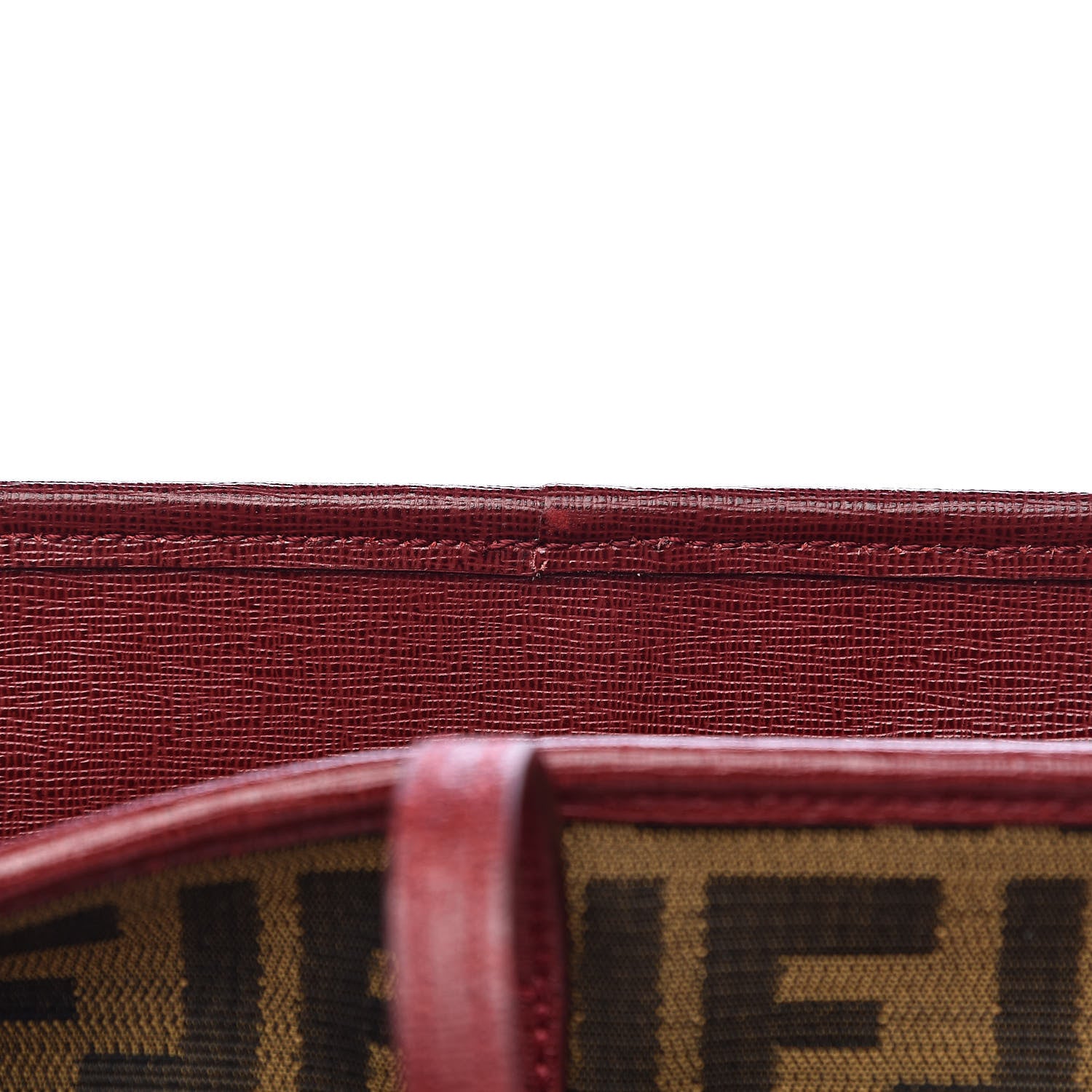 Fendi Zucca Vitello Elite Medium Roll Tote Tobacco Rosso Scuro 8 of 13