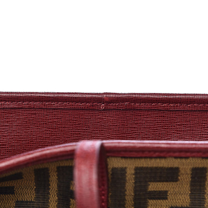 Fendi Zucca Vitello Elite Medium Roll Tote Tobacco Rosso Scuro 8 of 13