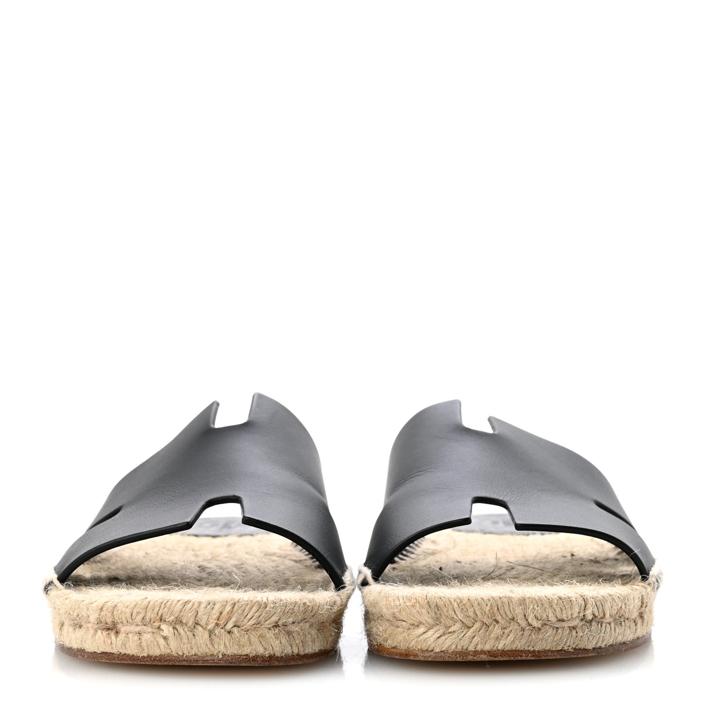 Calfskin Mens Antigua Espadrille Sandals 39 Black