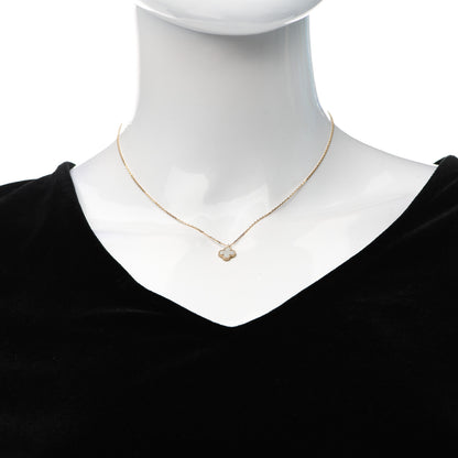 Van Cleef & Arpels 18K Yellow Gold Mother of Pearl Sweet Alhambra Pendant Necklace 2 of 6