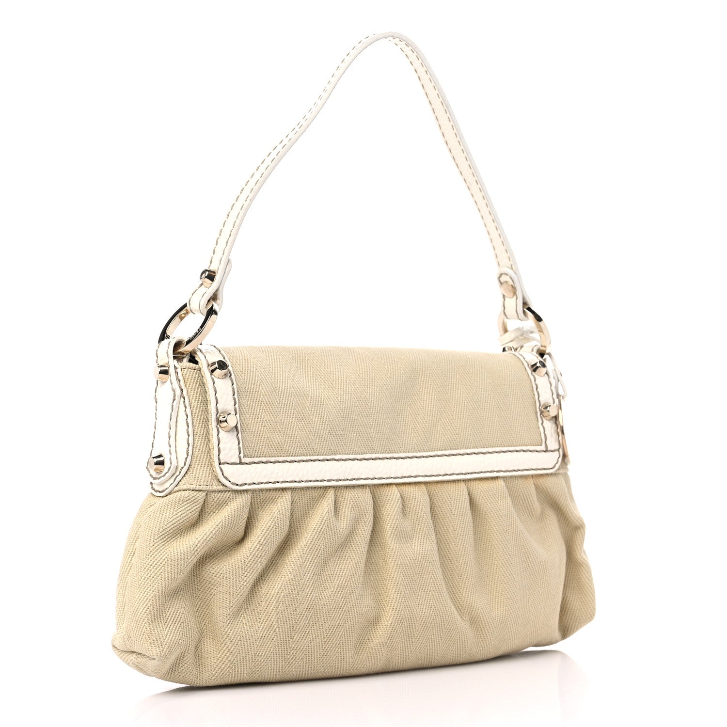 Fendi Canvas Small Chef Shoulder Bag White 3 of 11