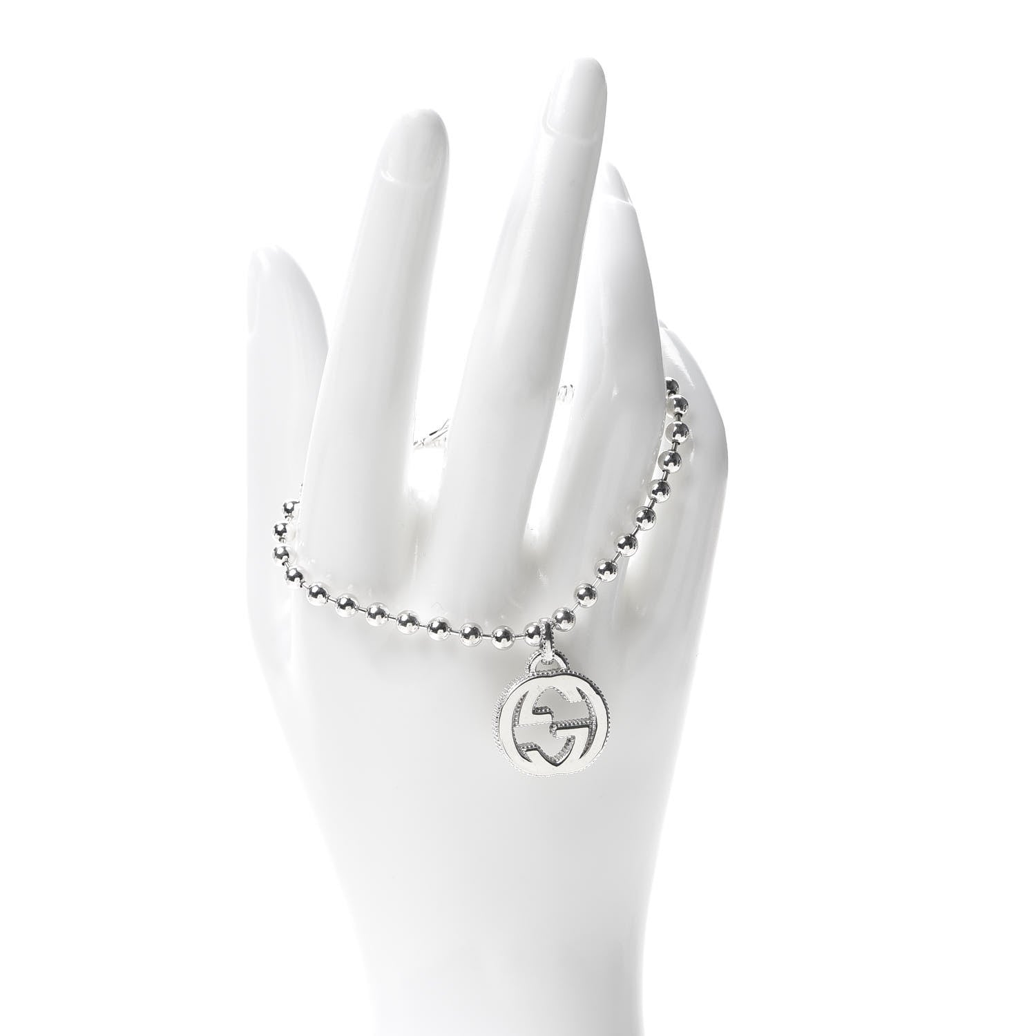 Gucci Sterling Silver Interlocking GG Charm Bracelet 2 of 7