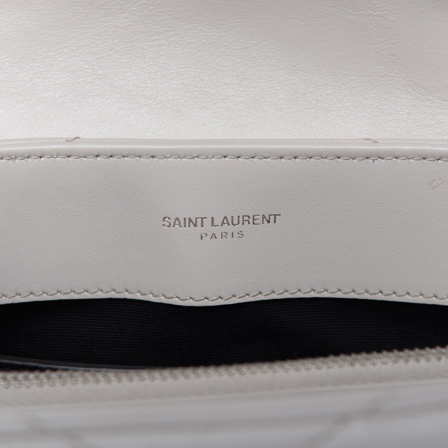 Saint Laurent Calfskin Y Quilted Monogram Small Loulou Chain Satchel Granite 9 of 11