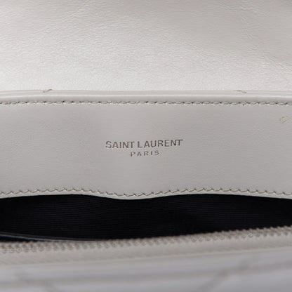 Saint Laurent Calfskin Y Quilted Monogram Small Loulou Chain Satchel Granite 9 of 11
