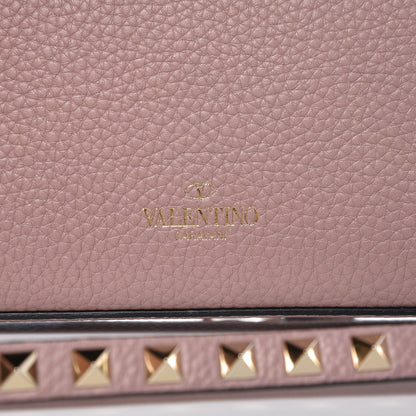 Valentino Garavani Pebbled Calfskin Medium Rockstud Flip Lock Crossbody Bag Water Rose 7 of 7
