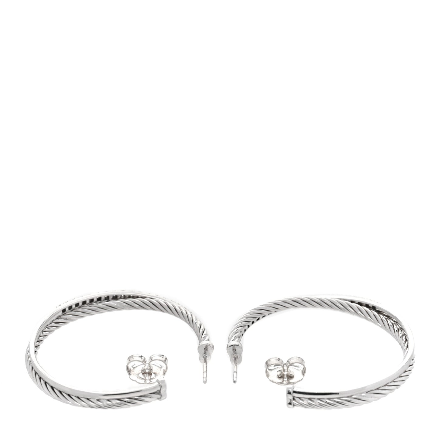 Sterling Silver Diamond Extra Large Crossover Hoop Earrings