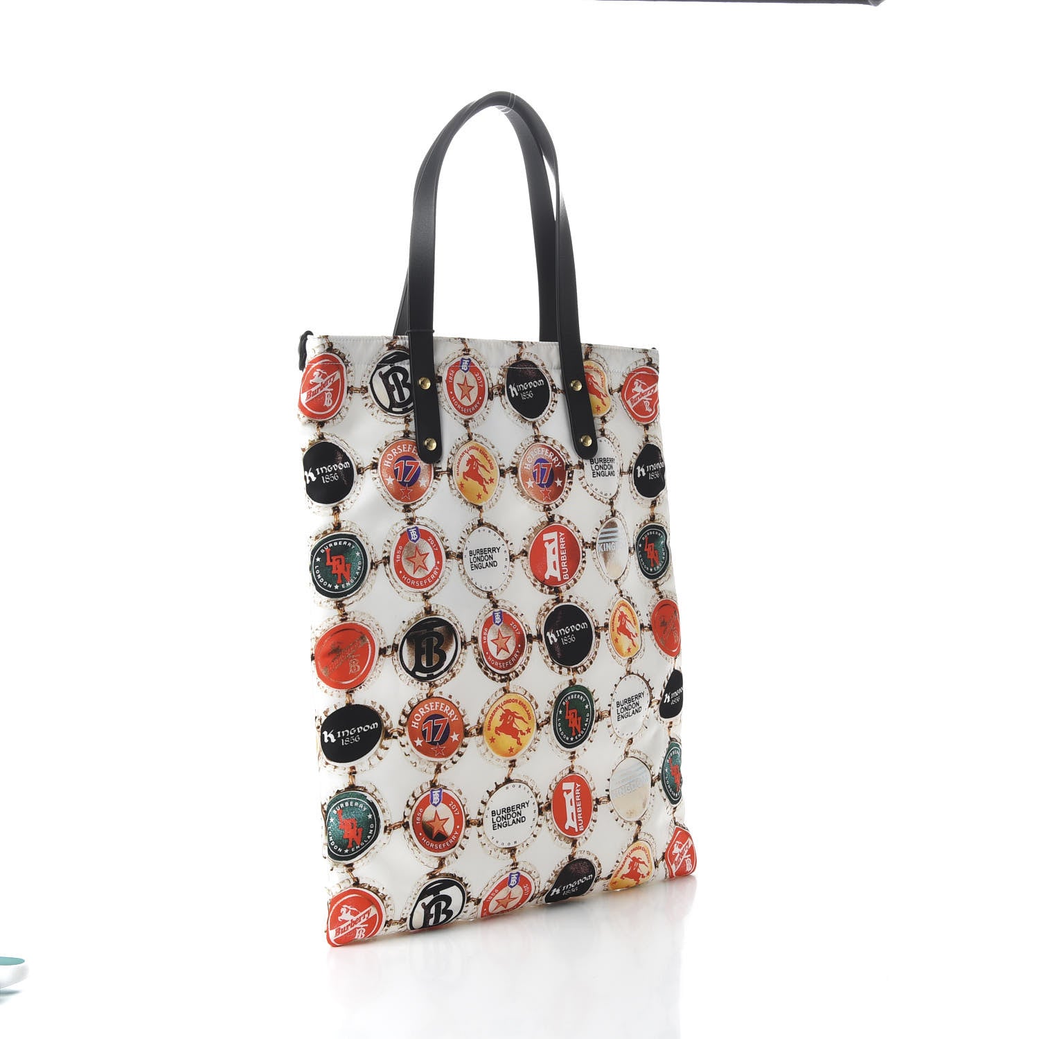 Burberry Nylon Bottlecap Print Flat Tote Bag Black 3 of 10