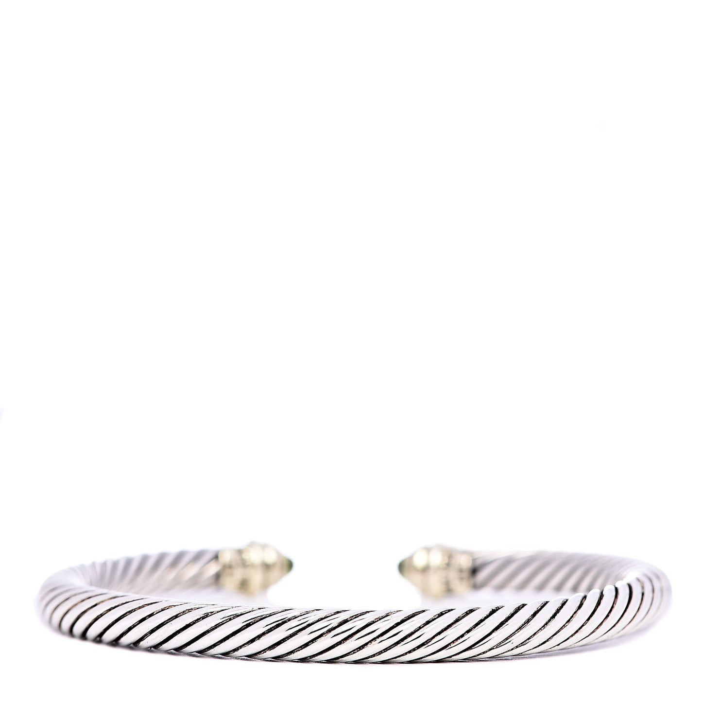 Sterling Silver 14K Yellow Gold Peridot 5mm Cable Classics Petite Color Bracelet