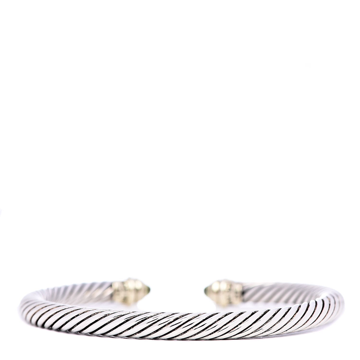 David Yurman Sterling Silver 14K Yellow Gold Peridot 5mm Cable Classics Petite Color Bracelet 3 of 5