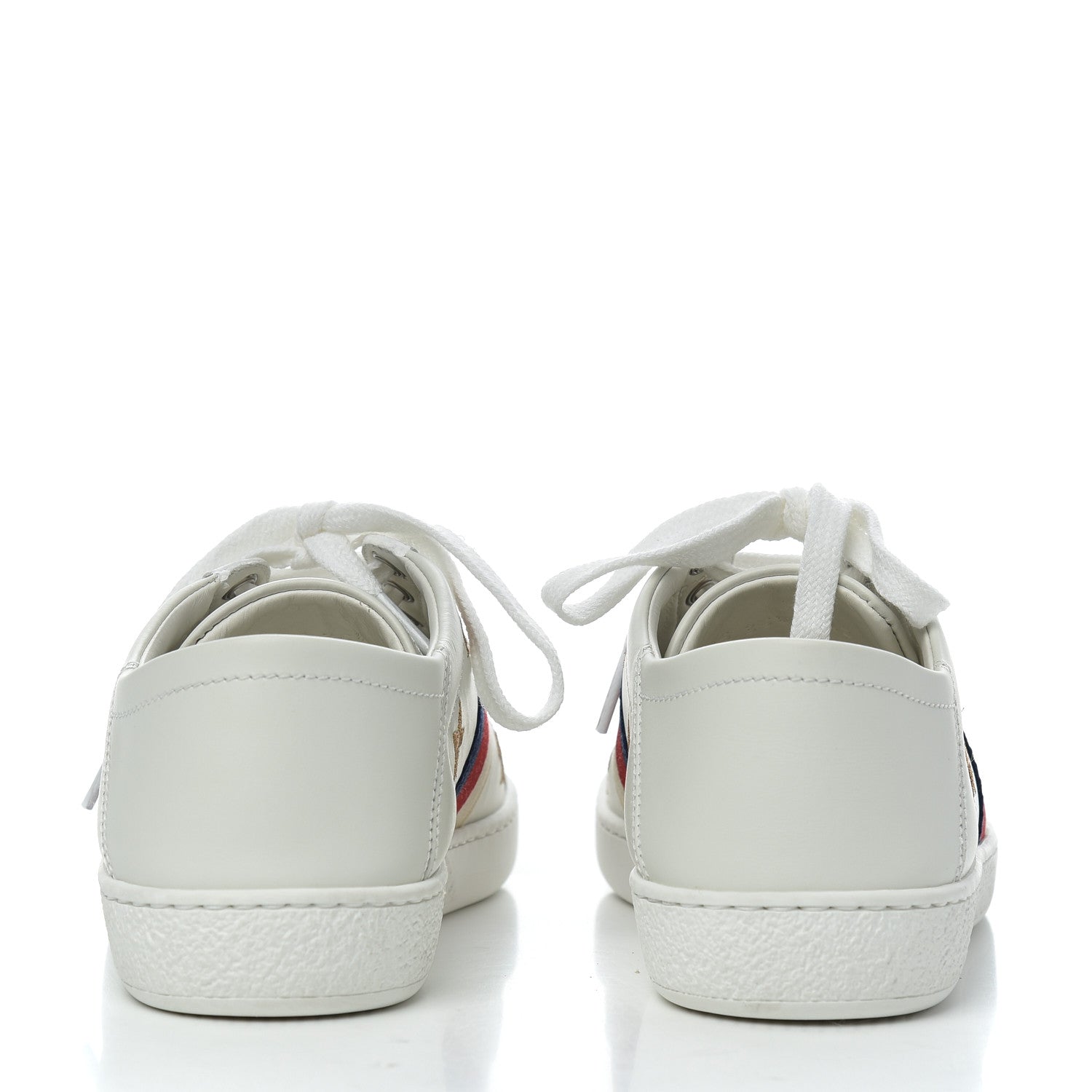 Gucci Calfskin Bee Star Embroidered Sylvie Web Ace Sneakers 35.5 White 6 of 12
