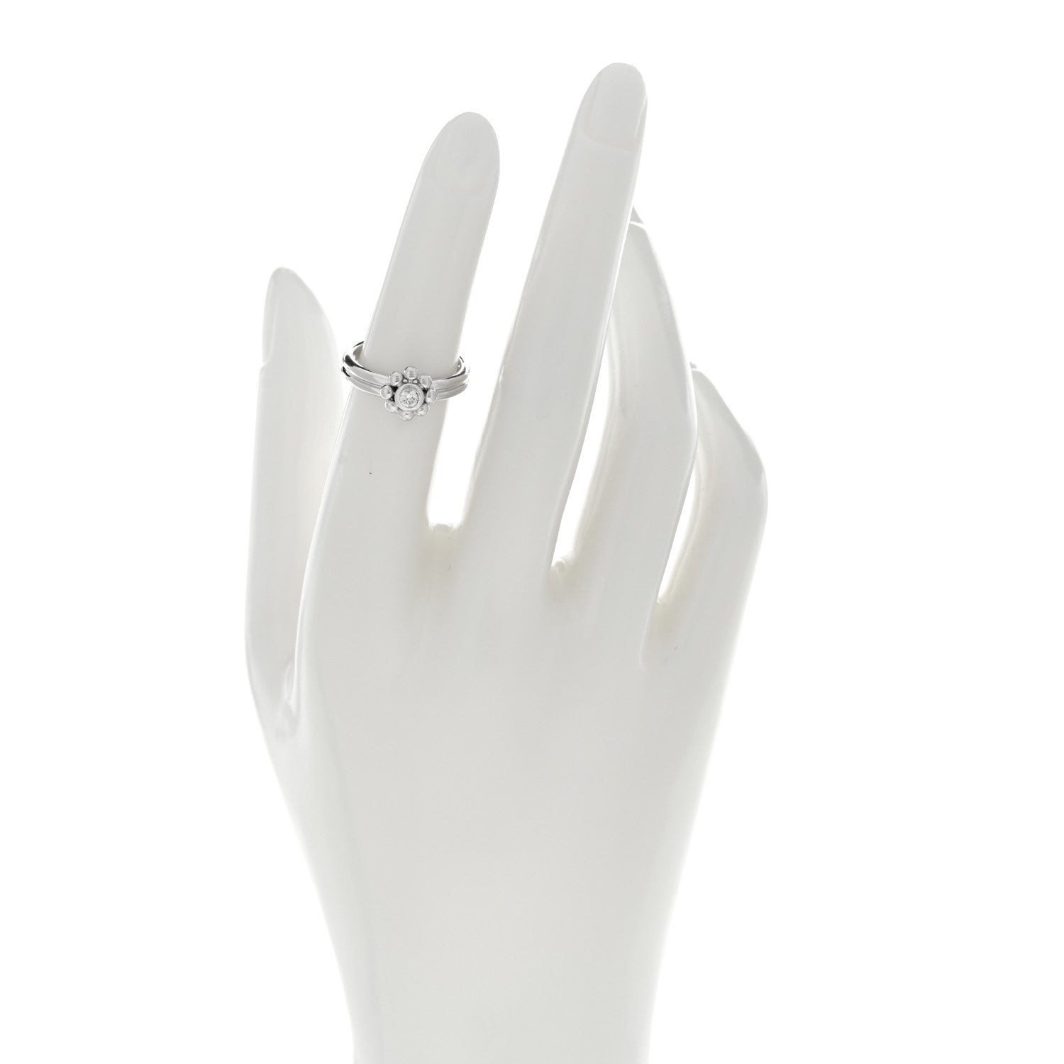 Tiffany 18K White Gold Diamond Paloma Picasso Jolie Flower Ring 49 5 2 of 6