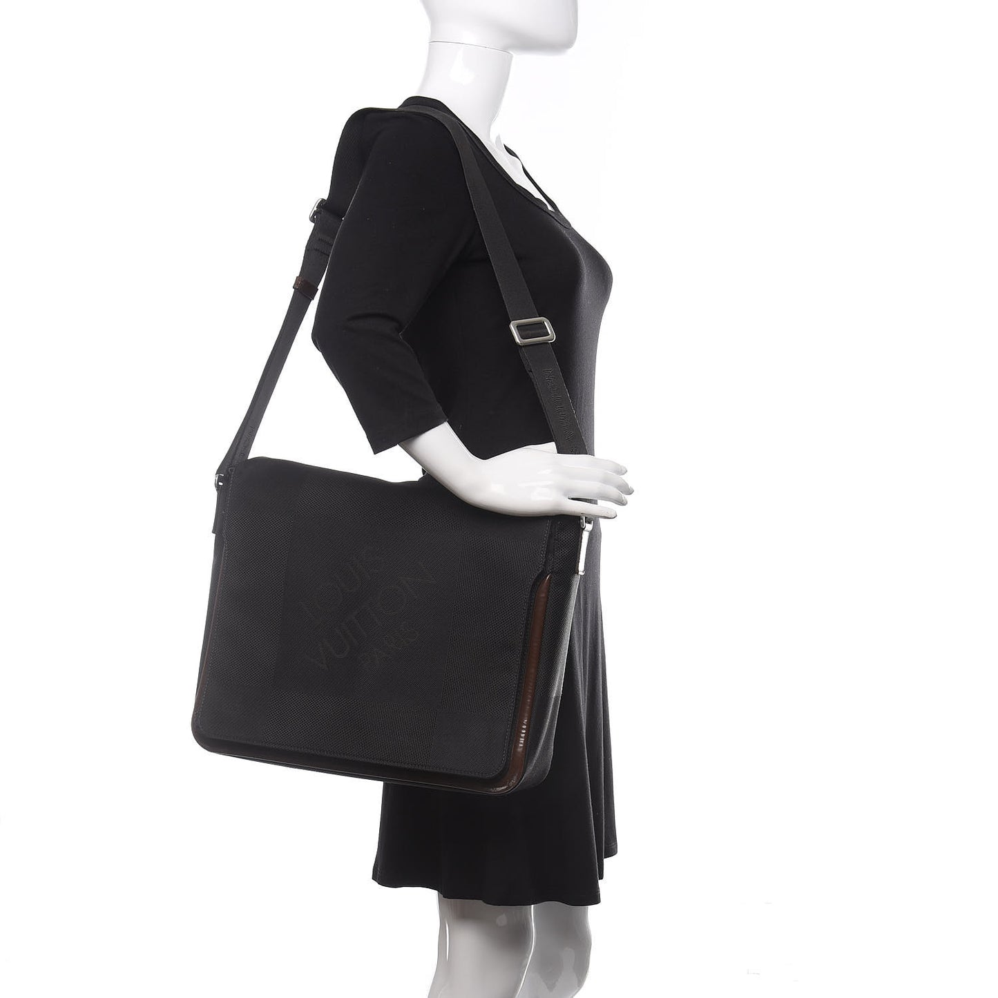 Damier Geant Messenger Bag Black