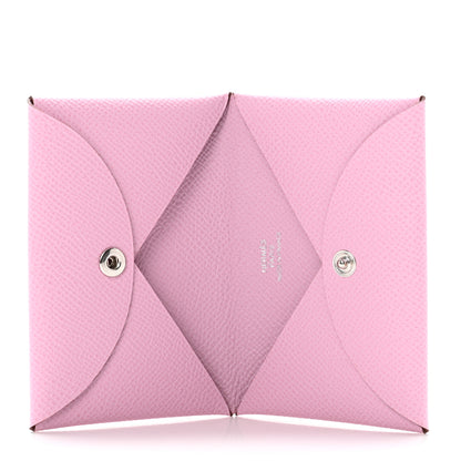 Hermes Epsom Calvi Card Case Mauve Sylvestre 5 of 6
