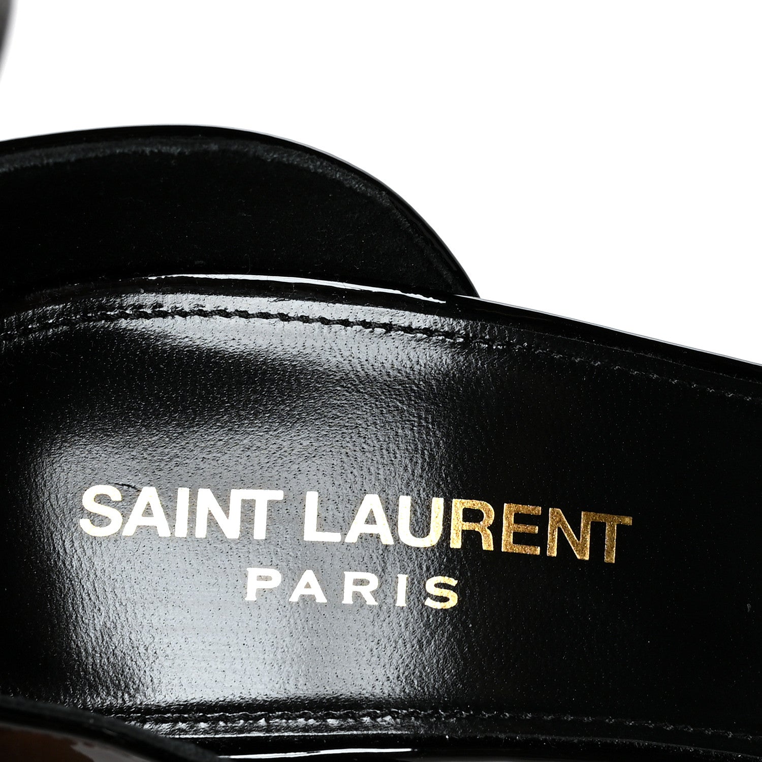 Saint Laurent Patent Calfskin Opyum Sandals 38 Black 7 of 7