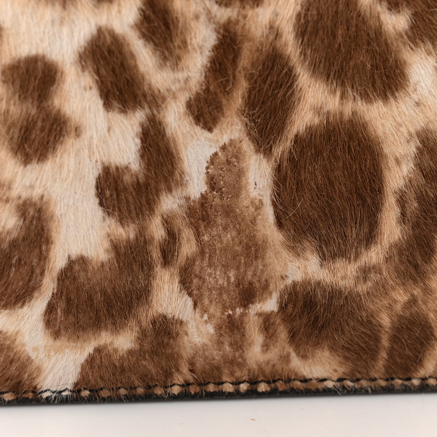 Calf Hair Leopard Print Monogram Small Sunset Chain Wallet Natural Black
