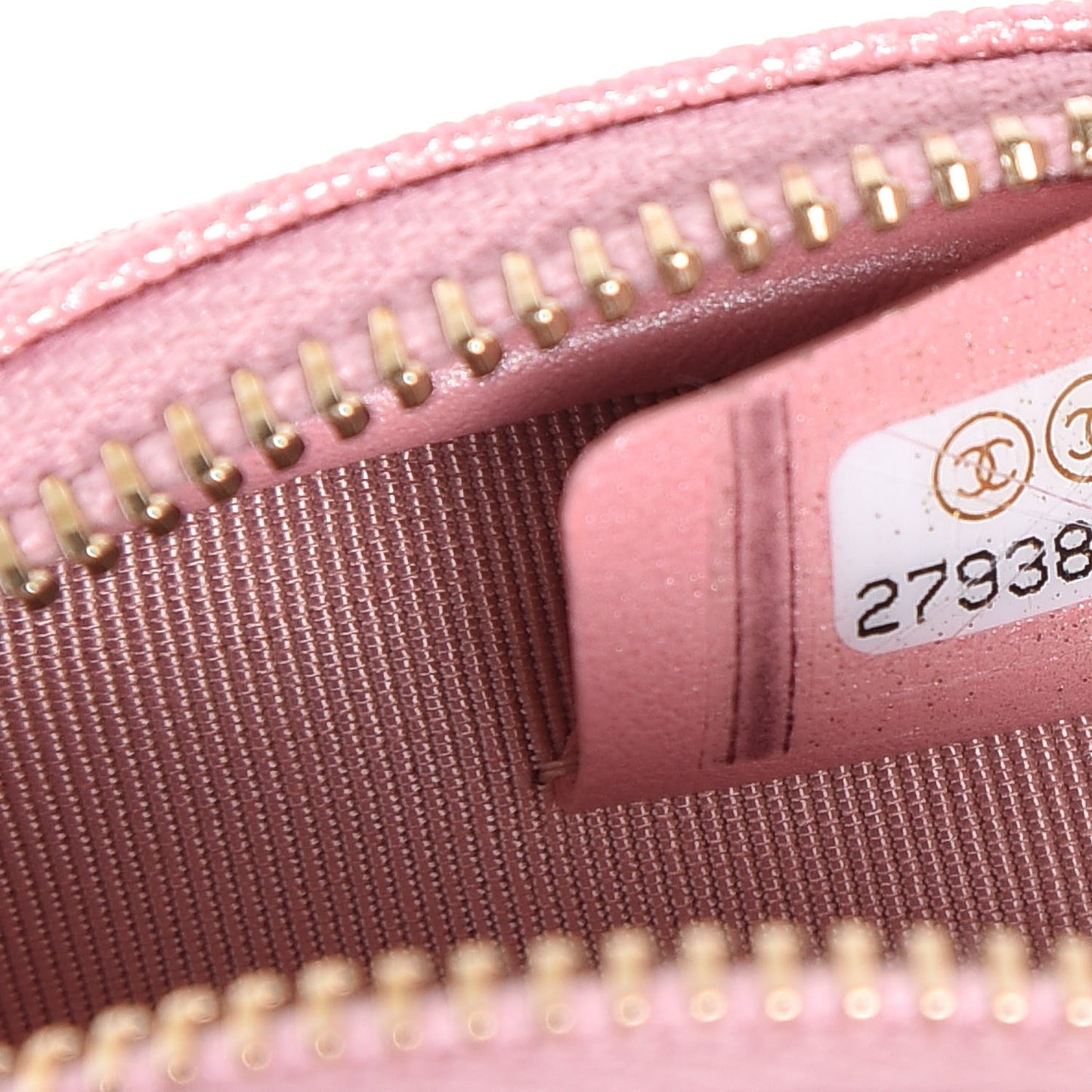 Iridescent Caviar Quilted Zip Around Classic Coin Purse Rose Pink