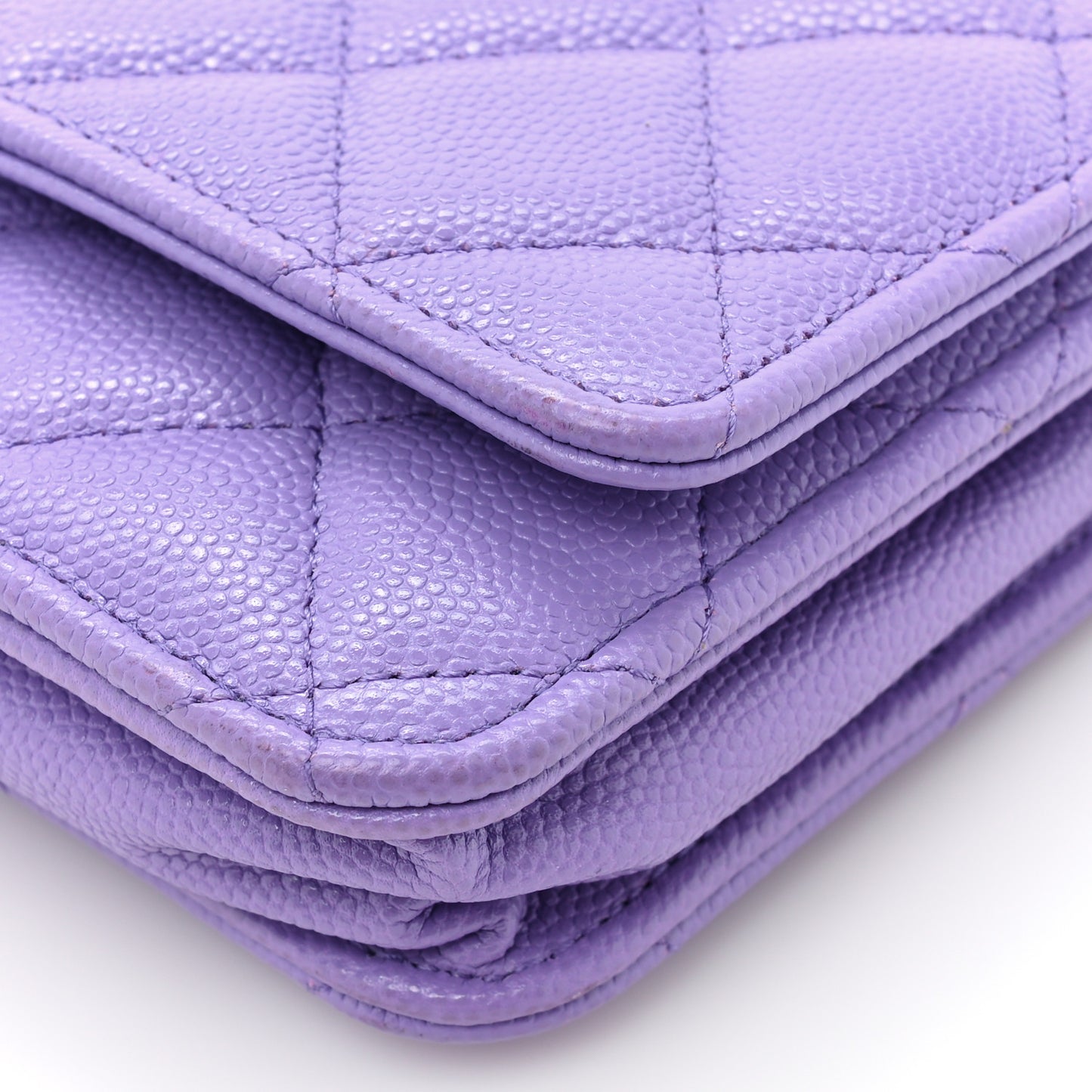 Caviar Quilted Wallet On Chain WOC Purple