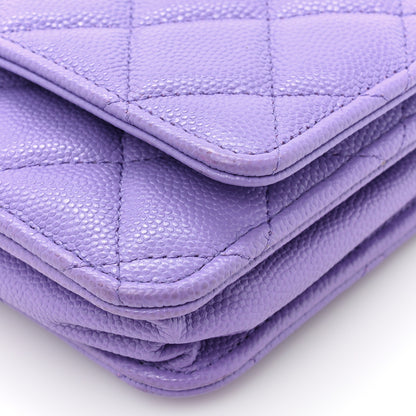 Chanel Caviar Quilted Wallet On Chain WOC Purple 14 of 15