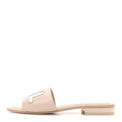 Chanel Calfskin Patent Calfskin Logo Mules 39 Beige 1 of 11