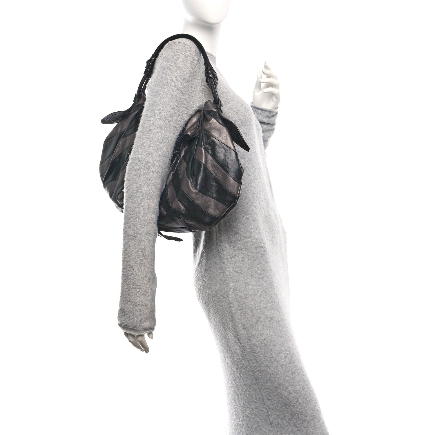 Prada Vitellino Mordo Hobo Graphite 2 of 9