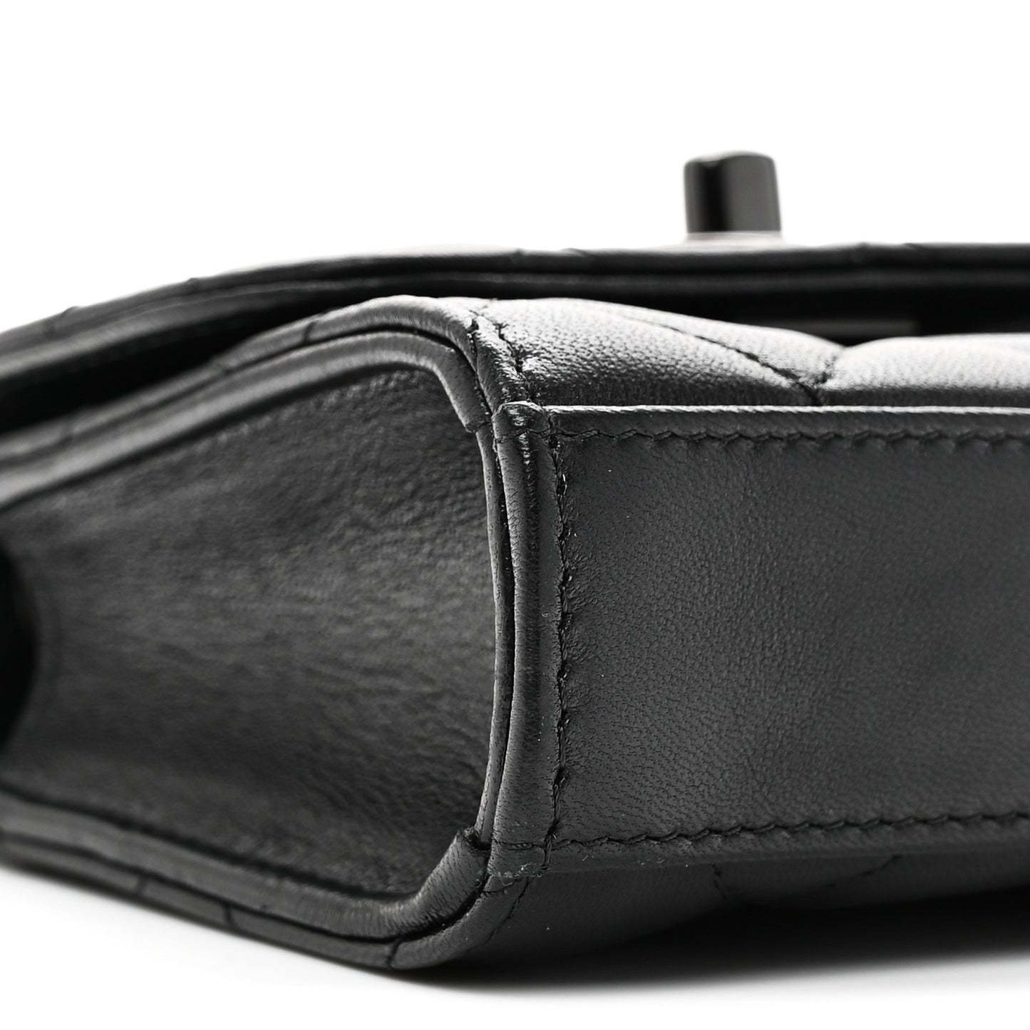 Lambskin Quilted Mini Trendy CC Clutch With Chain So Black