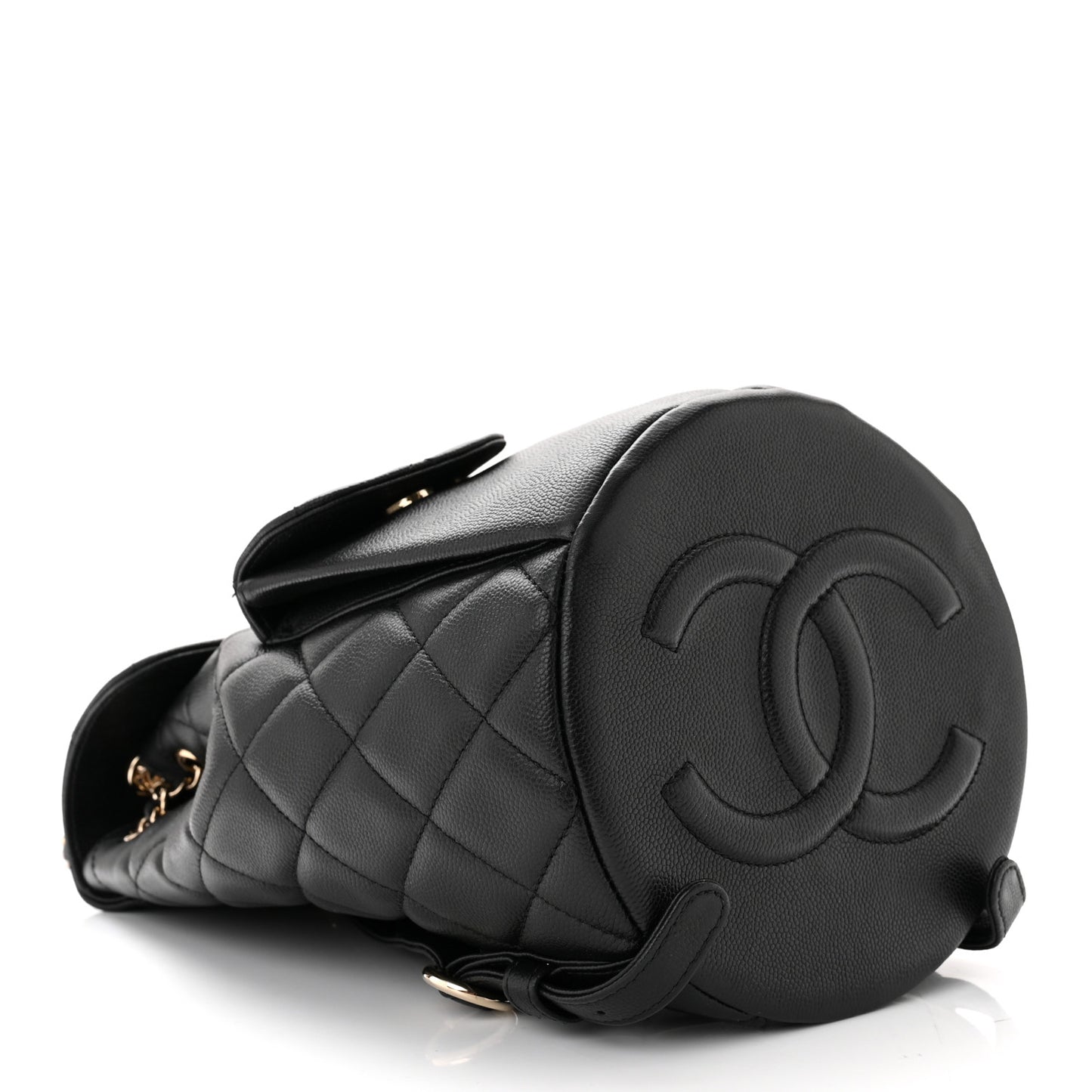 Caviar Quilted Pockets Backpack Black