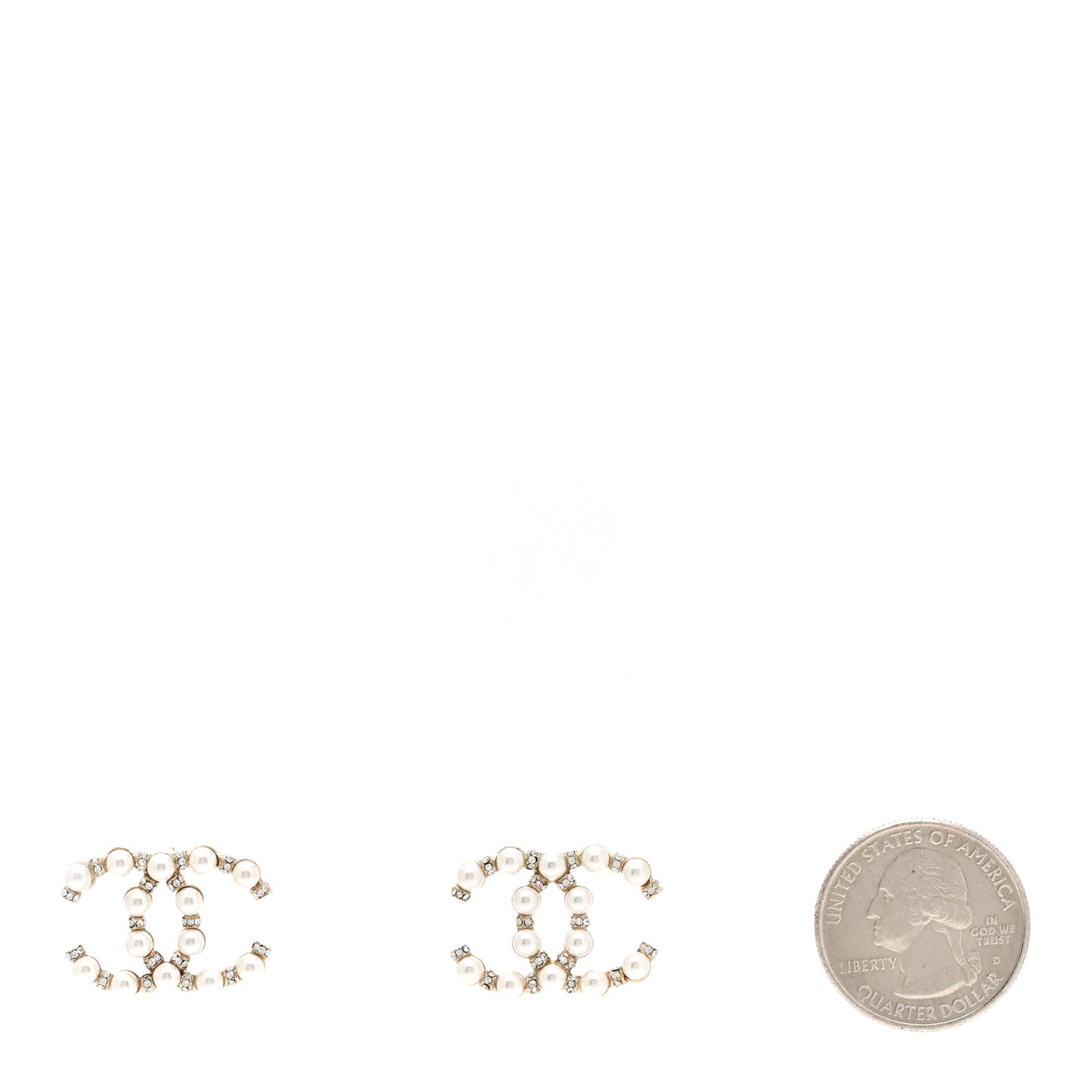 Pearl Crystal Nefertiti CC Earrings Gold