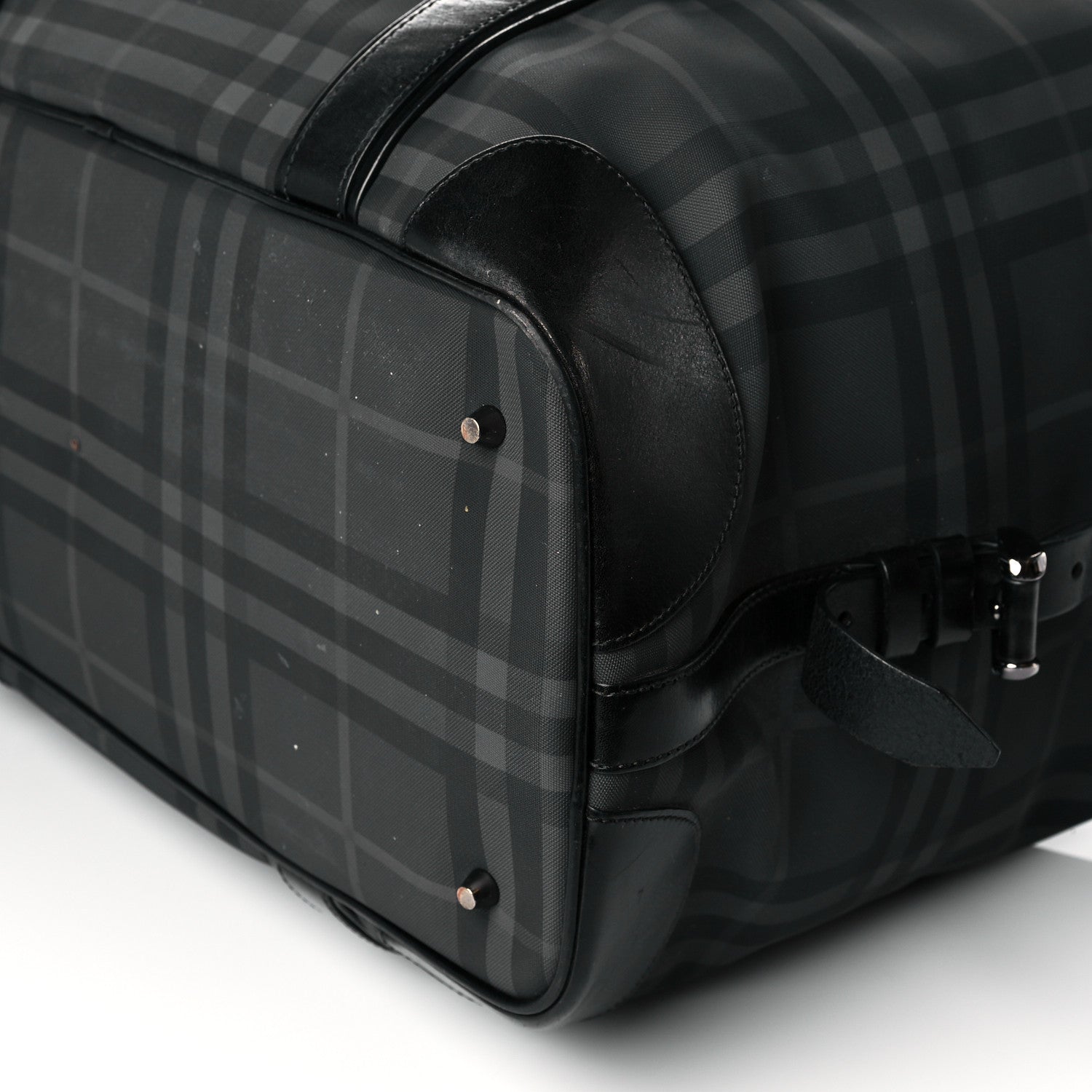 Burberry Nylon Smoked Check Weekend Duffle Bag Black 11 of 18