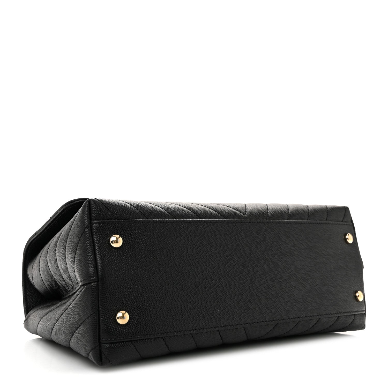 Chanel Caviar Lizard Embossed Quilted Chevron Small Coco Handle Flap Black 4 of 12