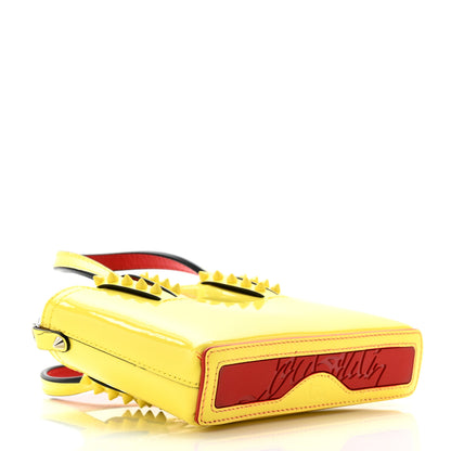 Christian Louboutin Patent Calfskin Spikes Mini East West Cabata Tote Yellow 4 of 10