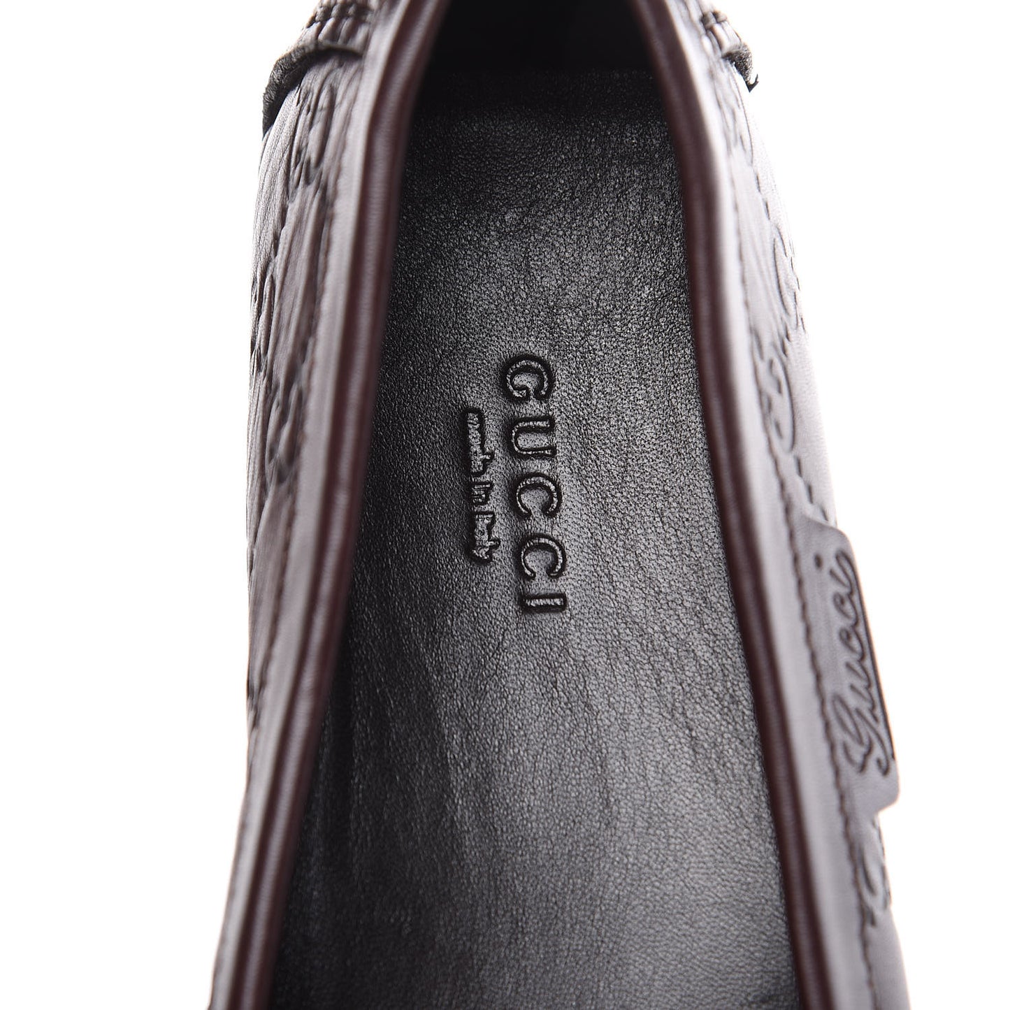 Soft Guccissima Womens Driver Loafers 38 Chocolate