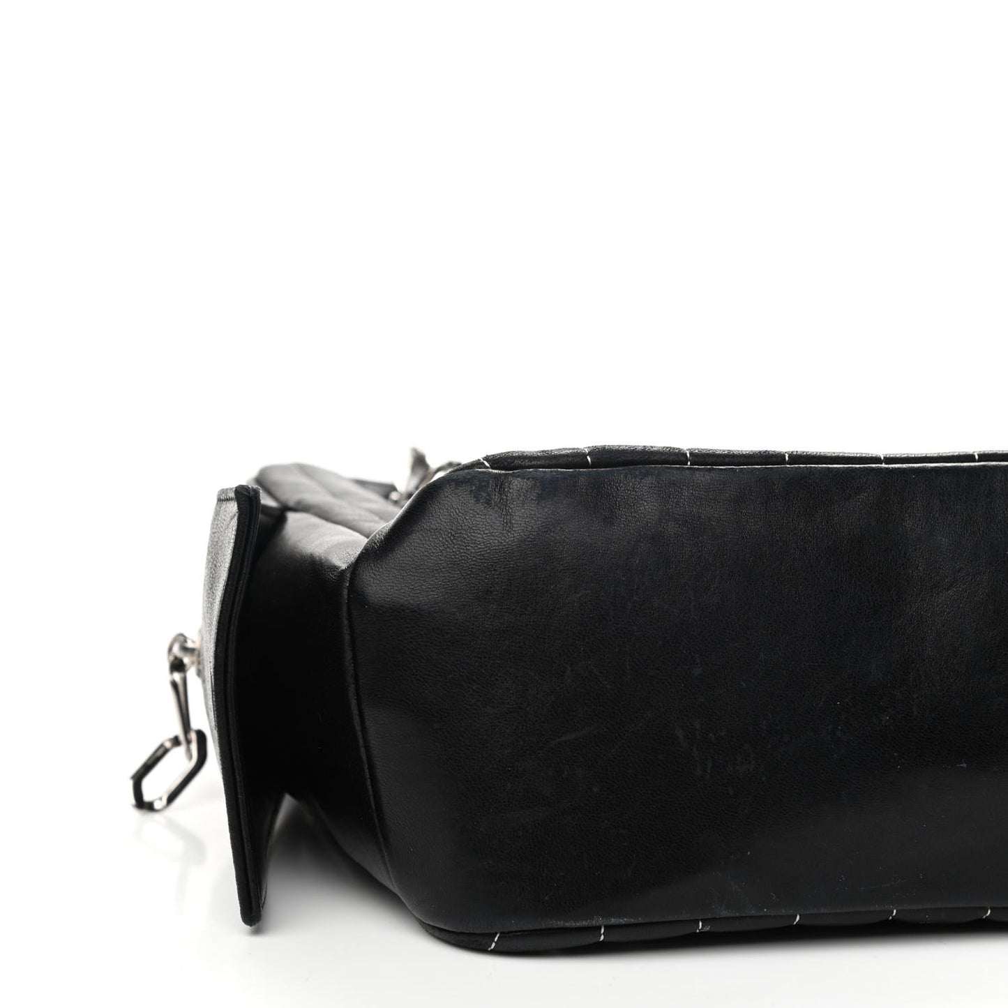 Lambskin Vertical Quilted Mademoiselle Small Camera Case Black