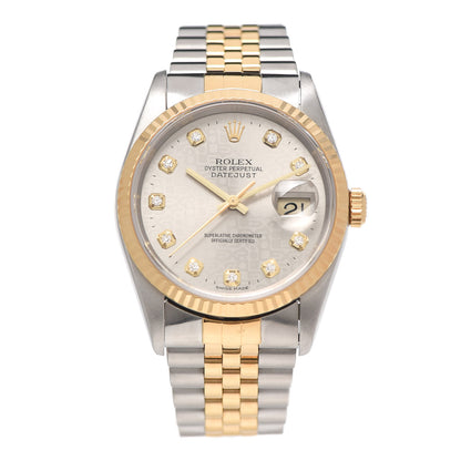 Rolex Stainless Steel 18K Yellow Gold Diamond 36mm Oyster Perpetual Datejust Watch Slate Jubilee 16233 1 of 5