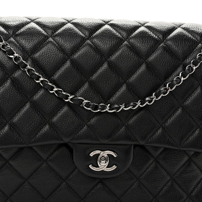 Chanel Grained Calfskin Quilted XXL Travel Flap Bag Black 8 of 10