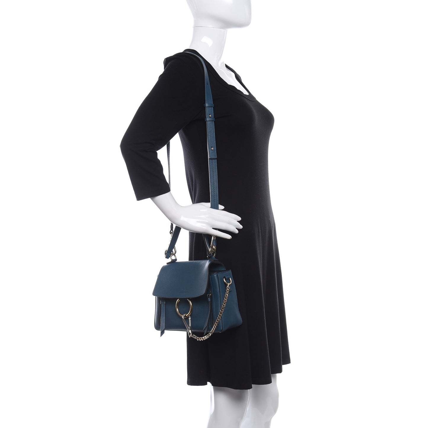 Calfskin Small Faye Day Shoulder Bag Blue