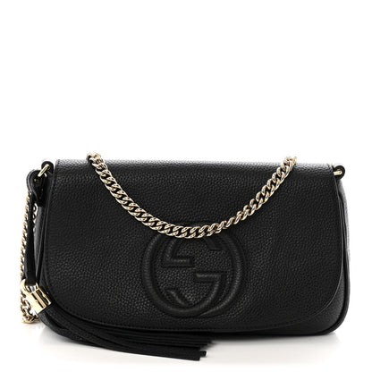 Gucci Pebbled Calfskin Medium Soho Flap Crossbody Black 1 of 14