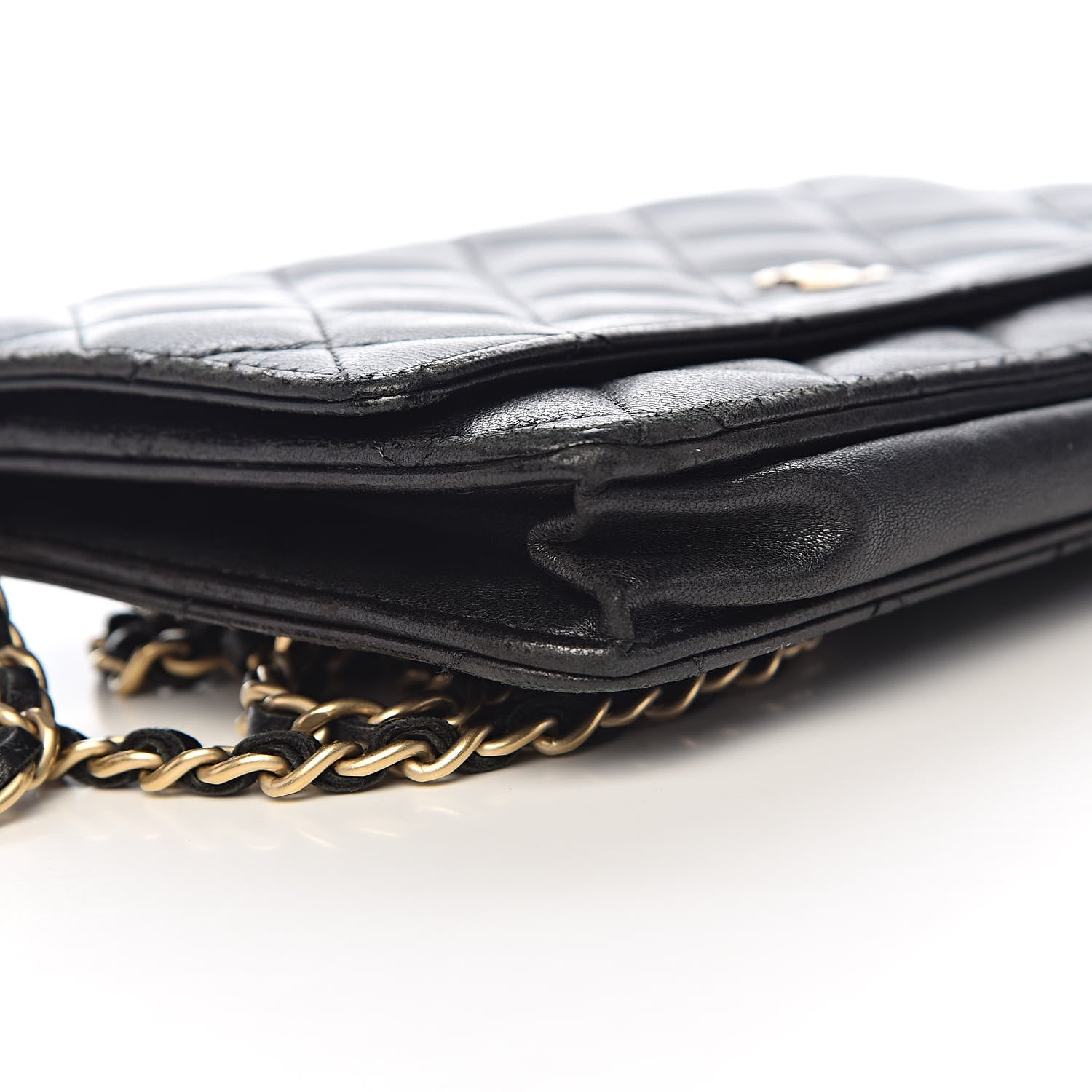 Chanel Lambskin Quilted Wallet On Chain WOC Black 15 of 17