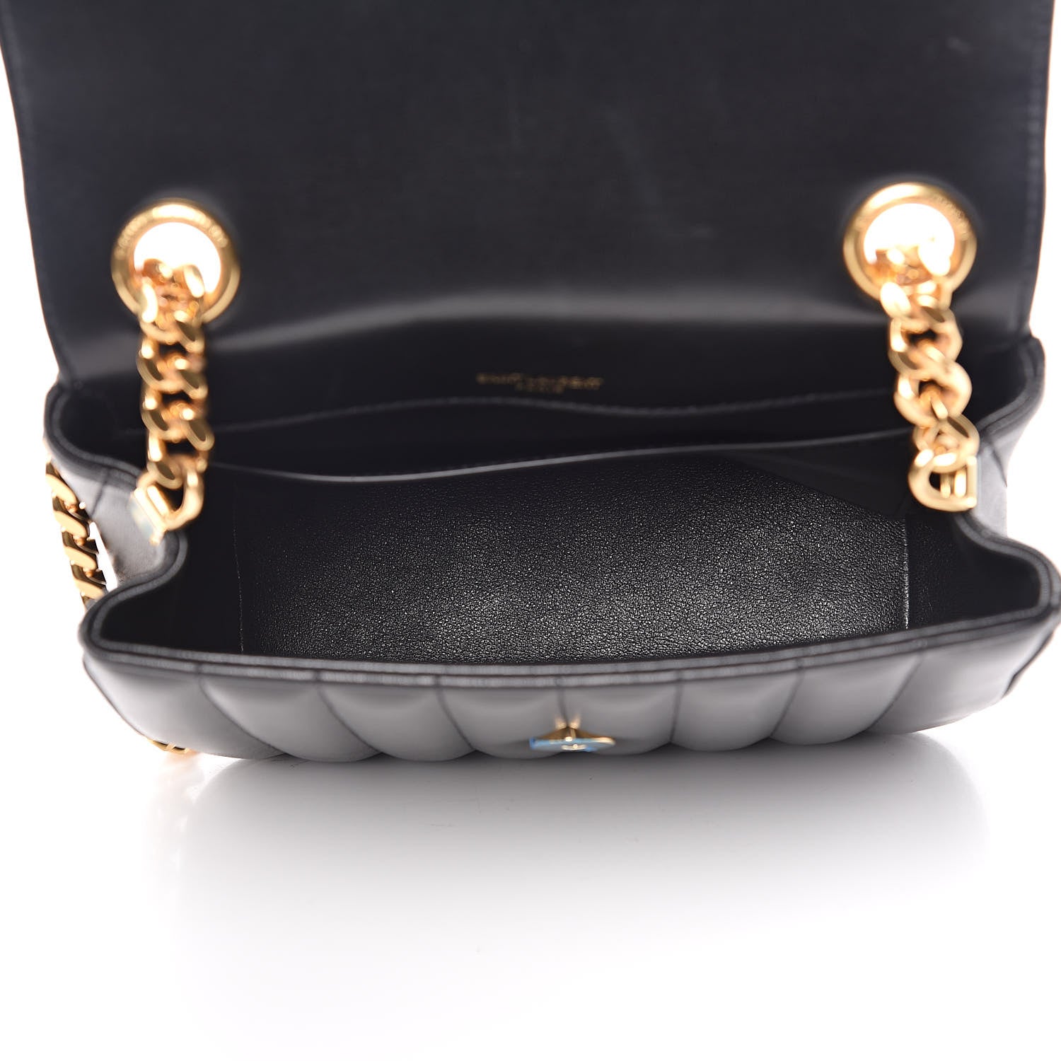 Saint Laurent Lambskin Matelasse Monogram Medium Vicky Chain Bag Black 5 of 15
