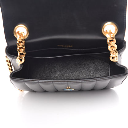 Saint Laurent Lambskin Matelasse Monogram Medium Vicky Chain Bag Black 5 of 15