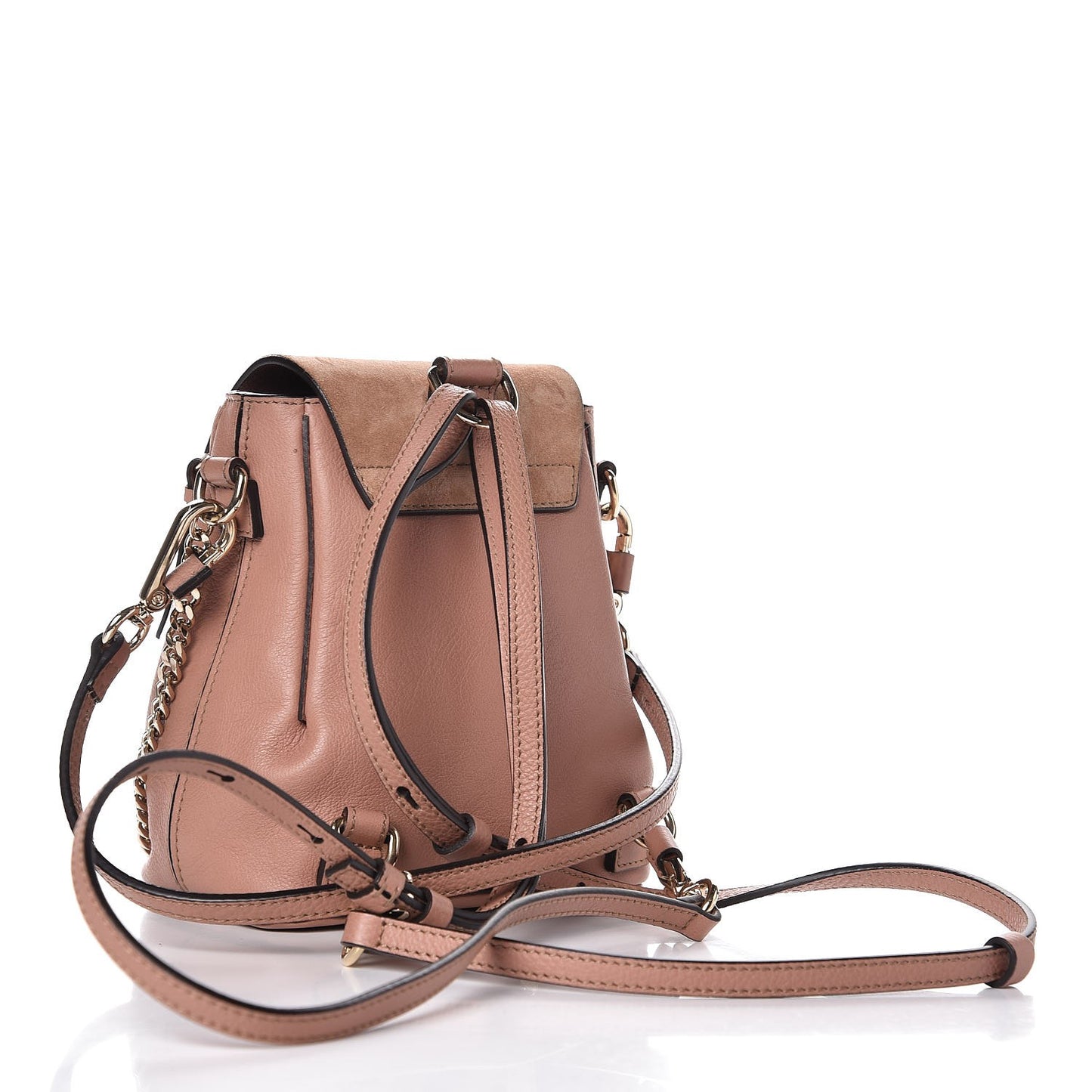 Suede Calfskin Mini Faye Backpack Nougat